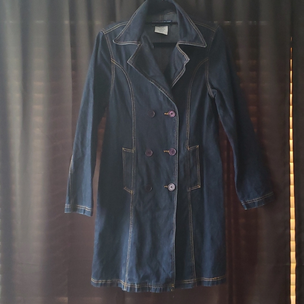 Studio Blues Dark Blue Denim Trenchcoat